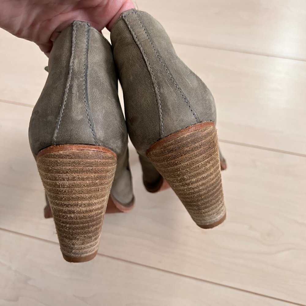 Anthropologie J Shoes Sidesaddle Lace Up Heeled Oxford Shoes Sz 37.5 - Picture 6 of 14